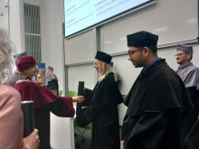 The Vice-Rector hands the diploma to Dr Karolina Baranowska